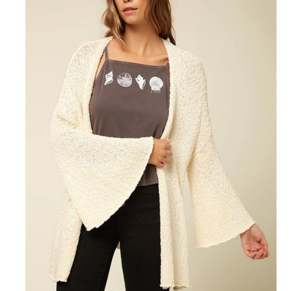 O’Neill White Coronado Bell Sleeve Cardigan